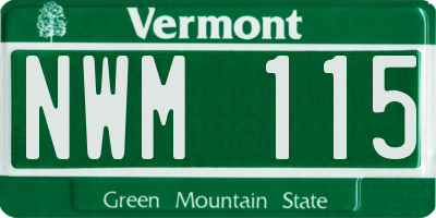 VT license plate NWM115