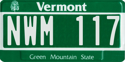 VT license plate NWM117