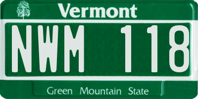 VT license plate NWM118
