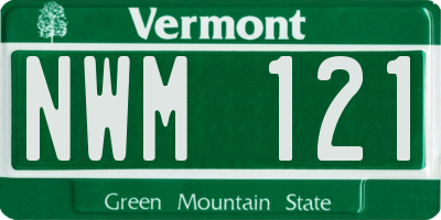 VT license plate NWM121