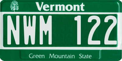 VT license plate NWM122
