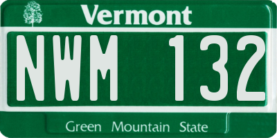 VT license plate NWM132