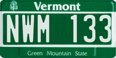 VT license plate NWM133