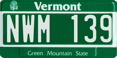VT license plate NWM139