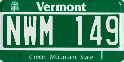 VT license plate NWM149