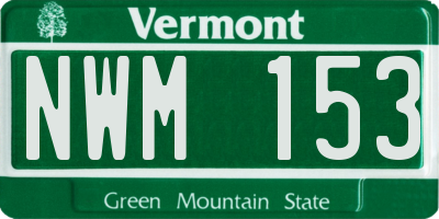 VT license plate NWM153