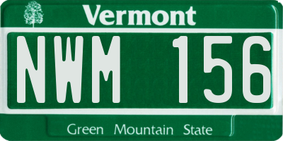 VT license plate NWM156