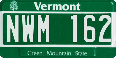 VT license plate NWM162