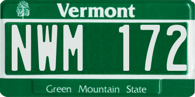 VT license plate NWM172