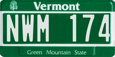 VT license plate NWM174