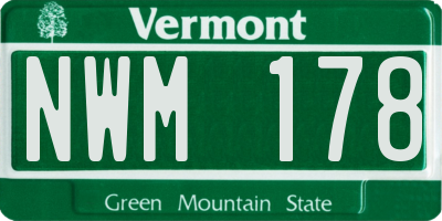 VT license plate NWM178