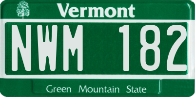 VT license plate NWM182