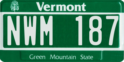 VT license plate NWM187