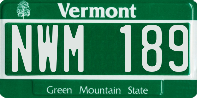 VT license plate NWM189