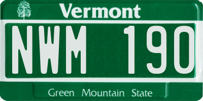VT license plate NWM190
