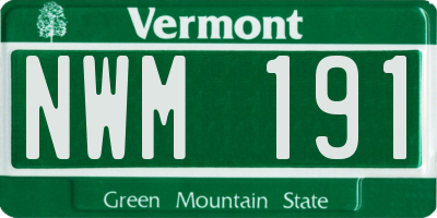 VT license plate NWM191