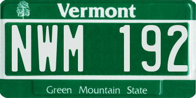 VT license plate NWM192