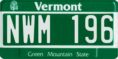 VT license plate NWM196