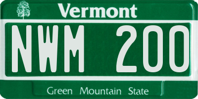 VT license plate NWM200