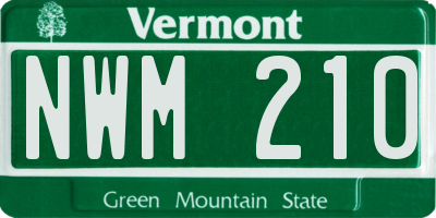 VT license plate NWM210
