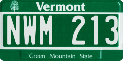 VT license plate NWM213