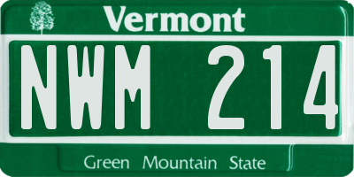 VT license plate NWM214