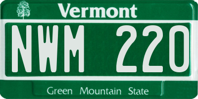 VT license plate NWM220