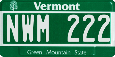 VT license plate NWM222