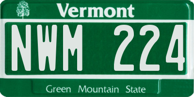 VT license plate NWM224