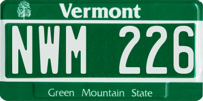 VT license plate NWM226