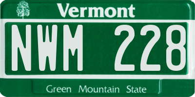 VT license plate NWM228
