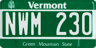 VT license plate NWM230
