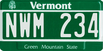 VT license plate NWM234