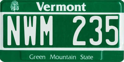 VT license plate NWM235
