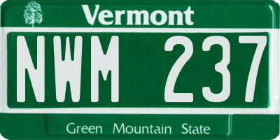VT license plate NWM237