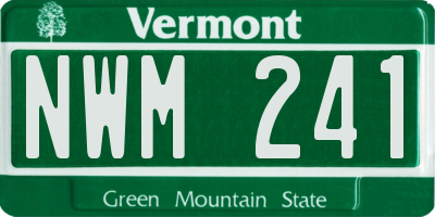 VT license plate NWM241