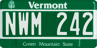 VT license plate NWM242