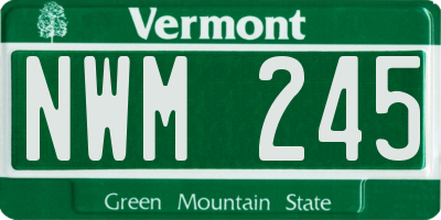 VT license plate NWM245