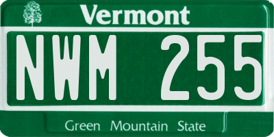 VT license plate NWM255