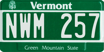 VT license plate NWM257