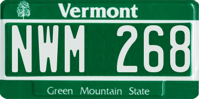 VT license plate NWM268