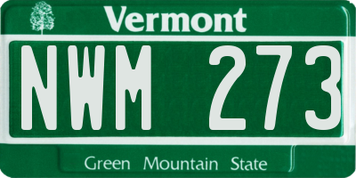 VT license plate NWM273