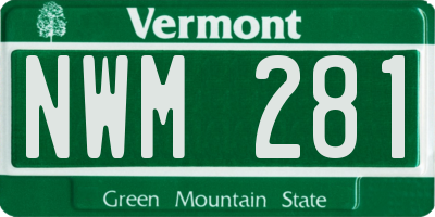 VT license plate NWM281