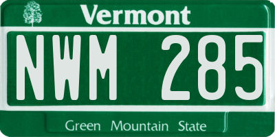 VT license plate NWM285