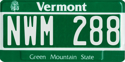 VT license plate NWM288