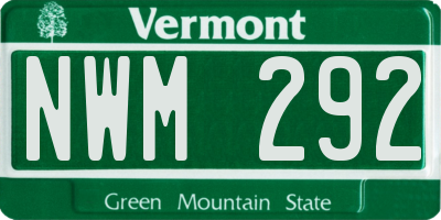 VT license plate NWM292