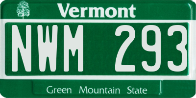 VT license plate NWM293