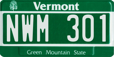 VT license plate NWM301