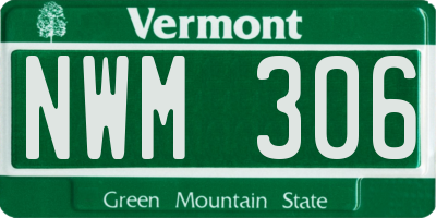 VT license plate NWM306