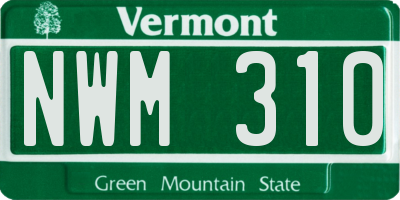 VT license plate NWM310